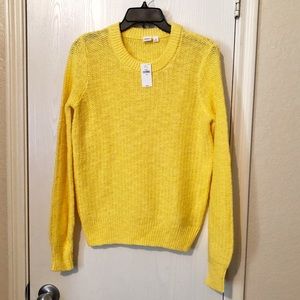 NWT! [Gap] Yellow Crew Neck Knit Sweater Popover Boho Travel Minimalist XS